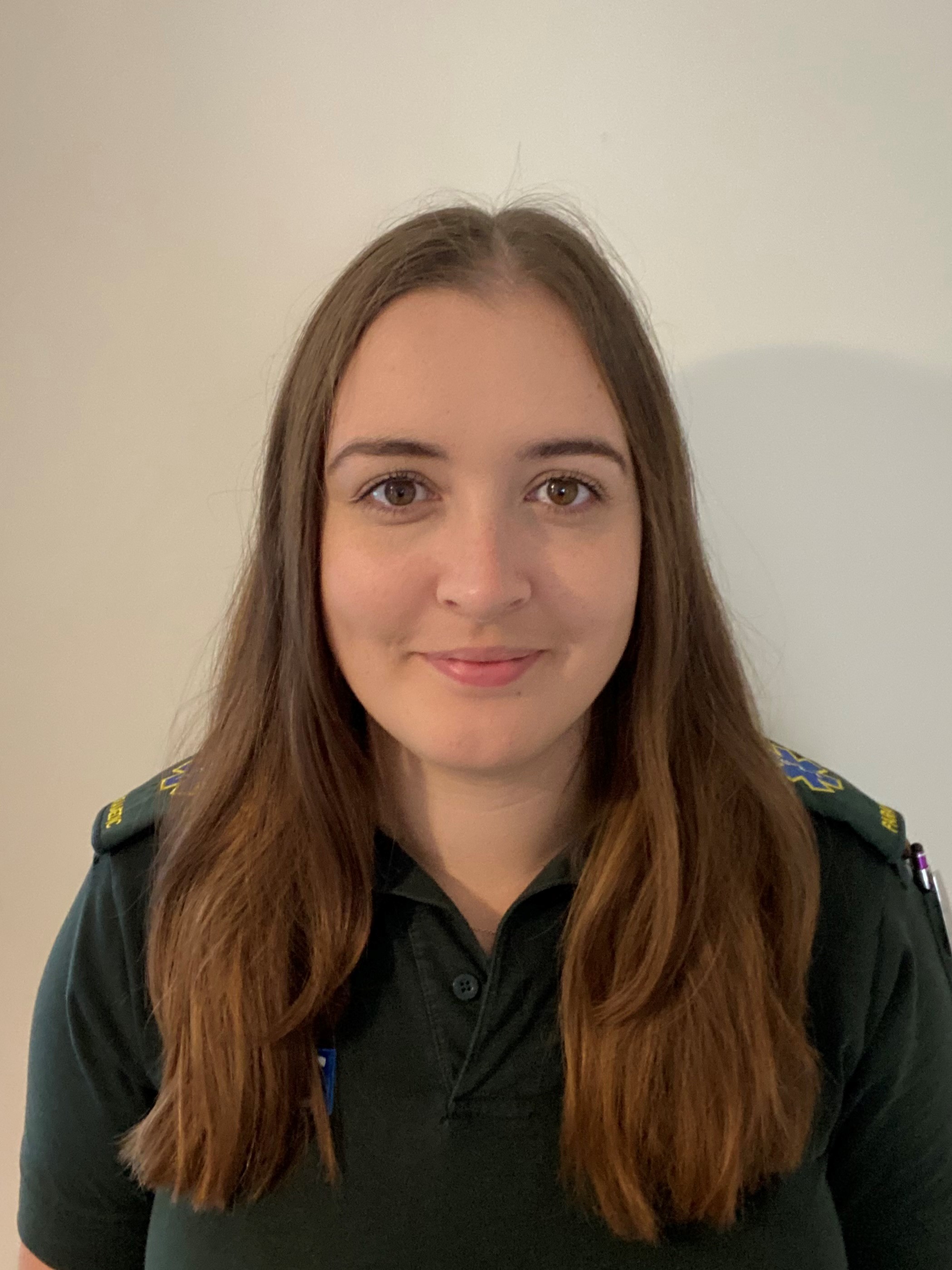 Laura Golding in her green uniform 